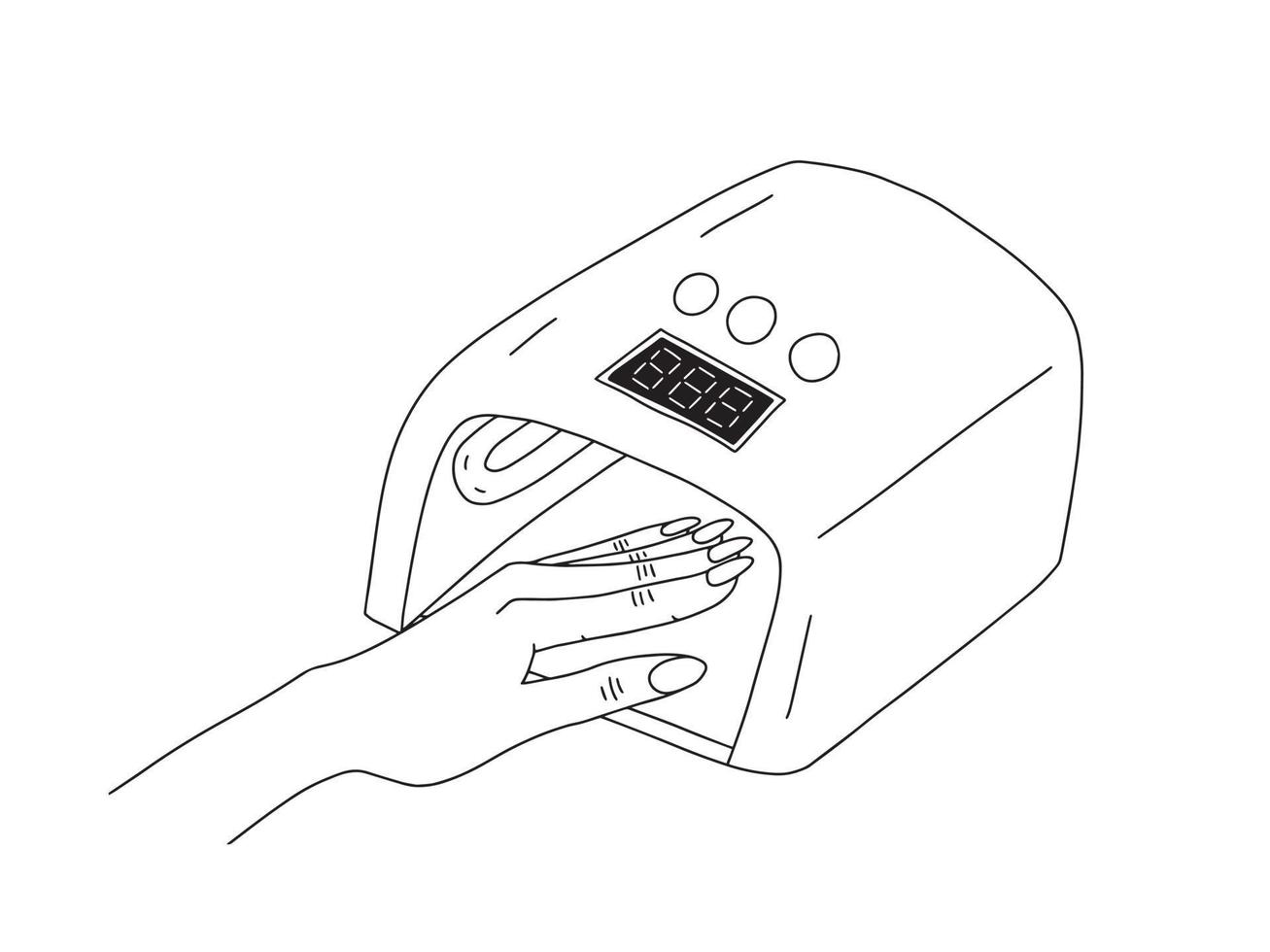 vector uv lamp hand- getrokken schetsen. tekening uv lamp voor manicure en pedicure met gel Pools