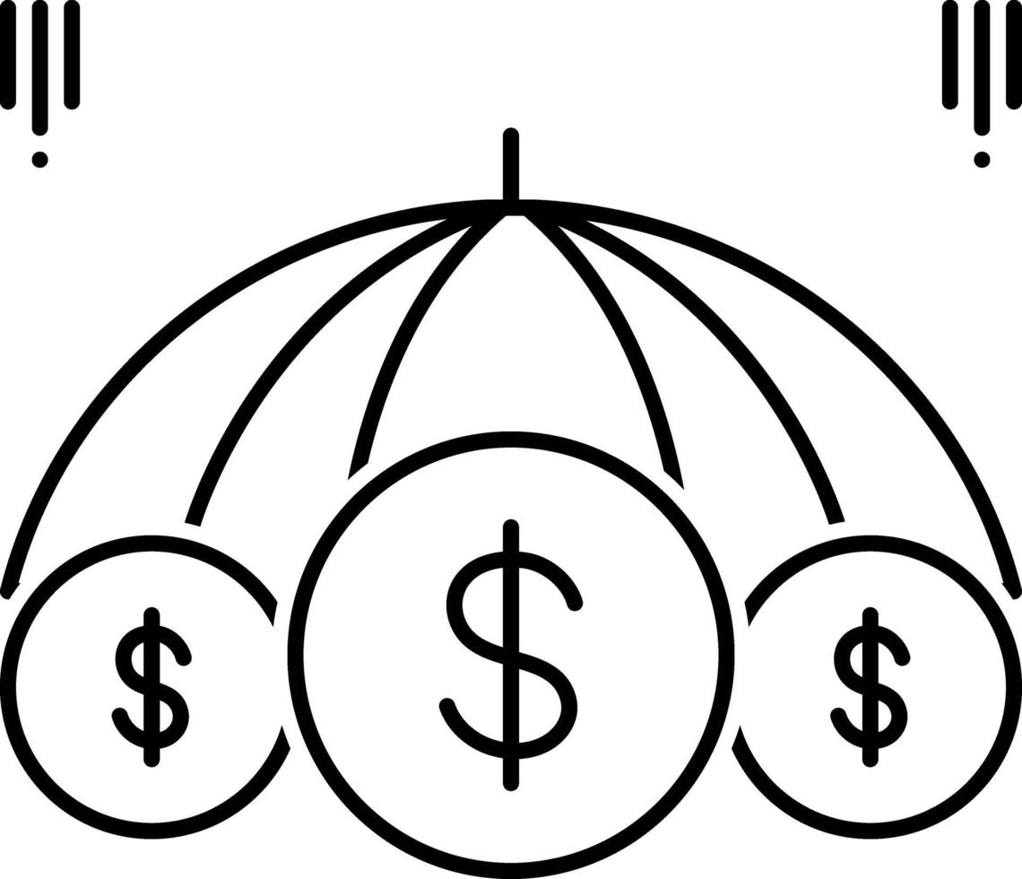 lijn pictogram voor zakelijke verzekeringen vector