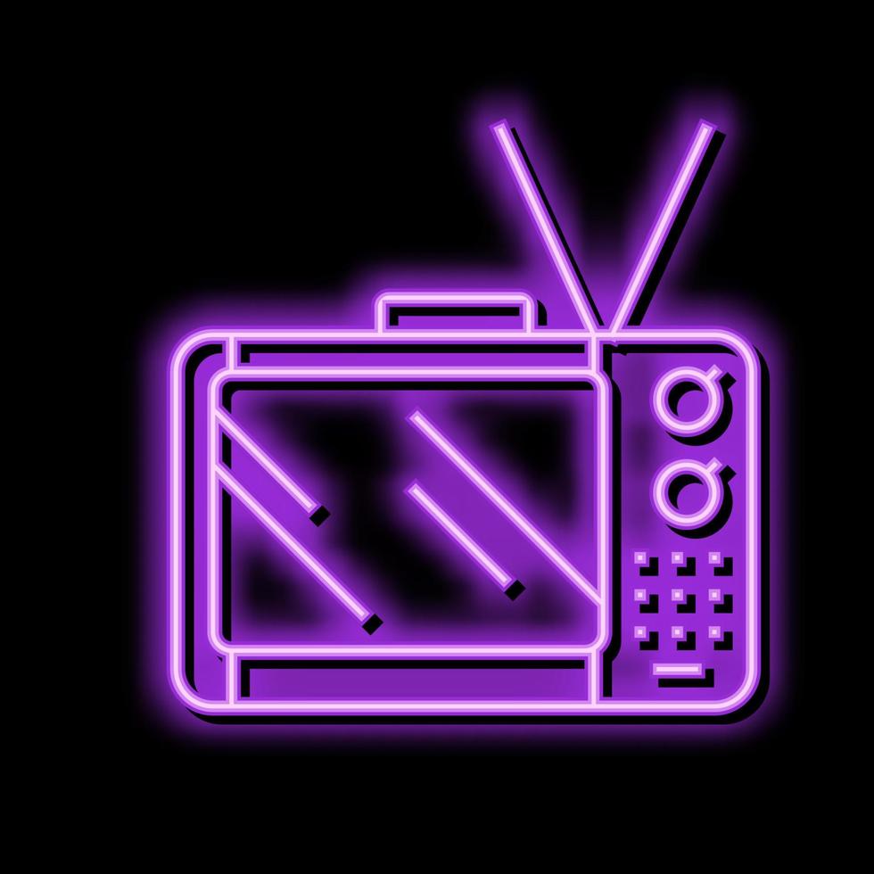 televisie retro apparaat neon gloed icoon illustratie vector