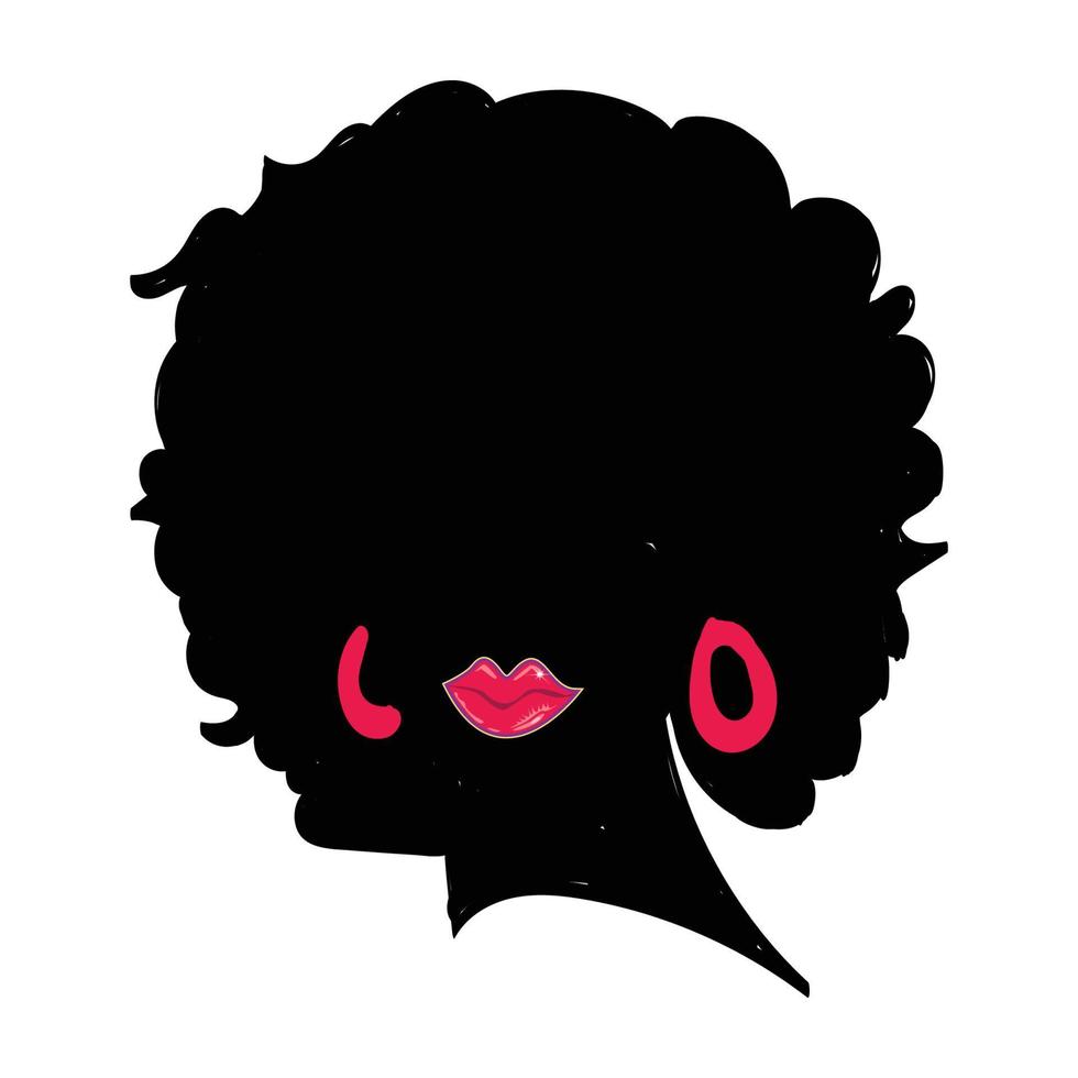 zwart vrouw silhouet. zwart bewustzijn dag viering illustratie met vrouw silhouet. vector