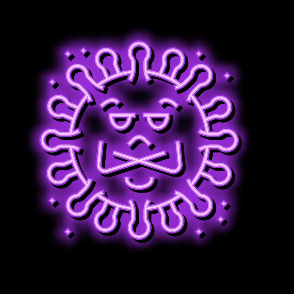 schattig bacterie virus neon gloed icoon illustratie vector