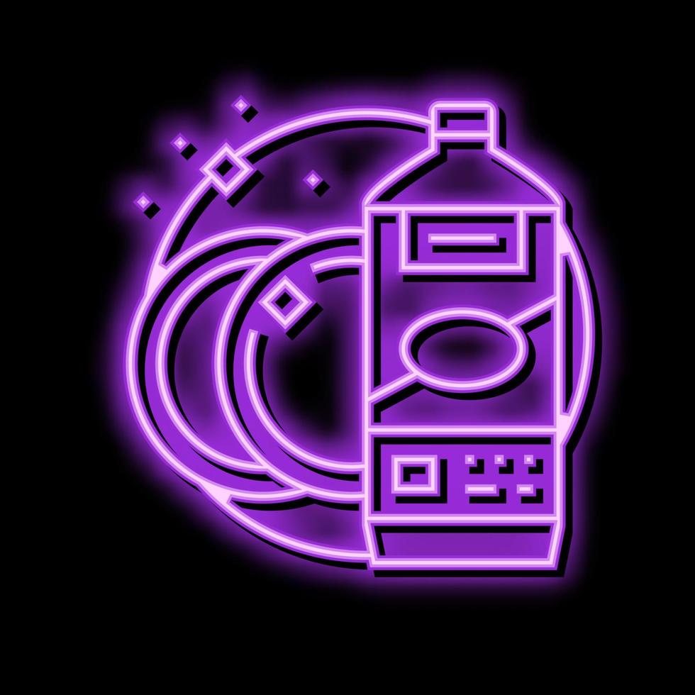 keramisch schoonmaakster wasmiddel neon gloed icoon illustratie vector