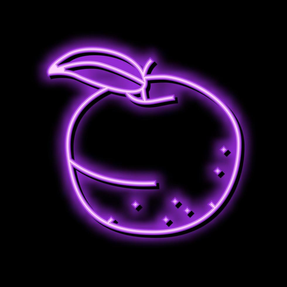 groen appel fruit blad neon gloed icoon illustratie vector