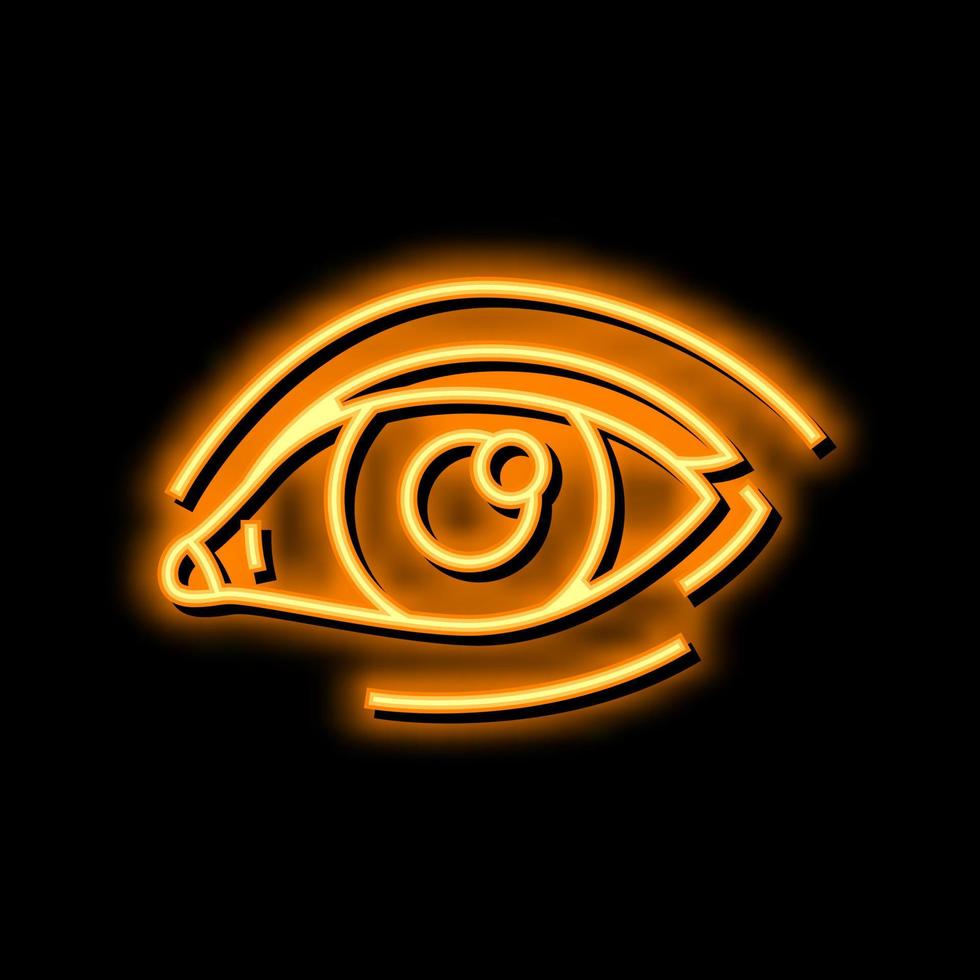 oog gezicht neon gloed icoon illustratie vector