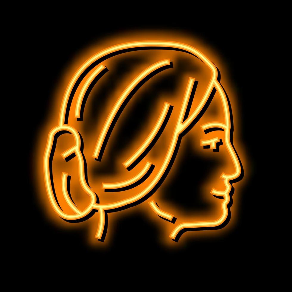 gezicht vrouw neon gloed icoon illustratie vector