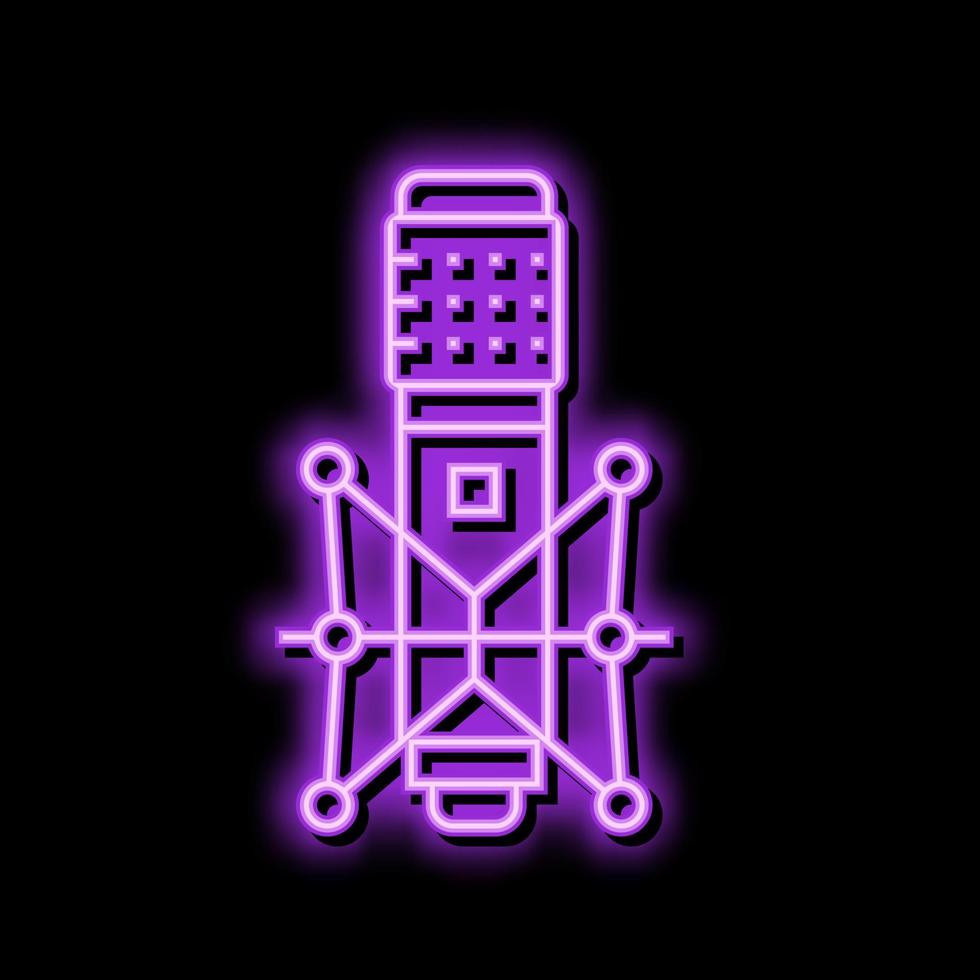 muziek- mic microfoon neon gloed icoon illustratie vector