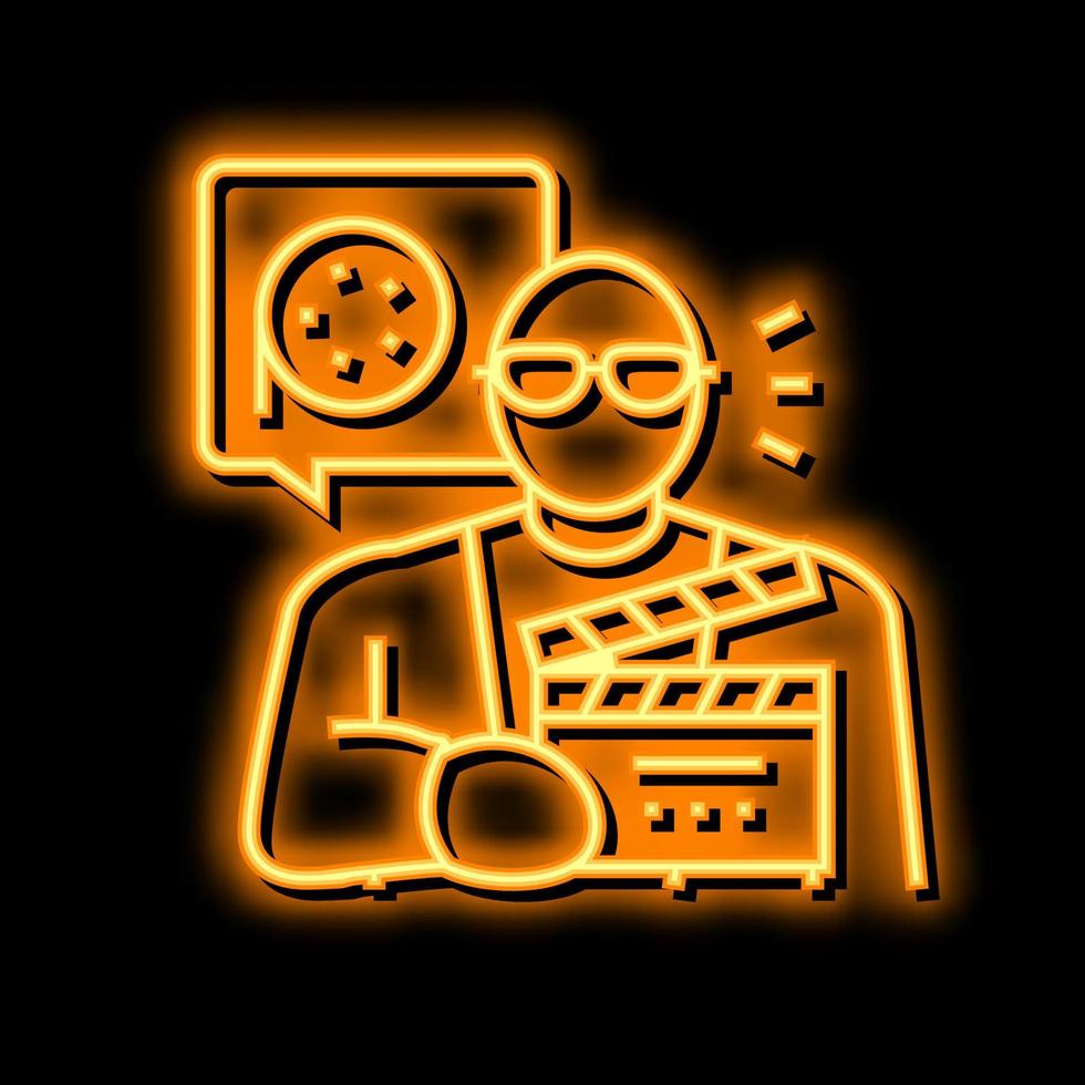 producent video film neon gloed icoon illustratie vector