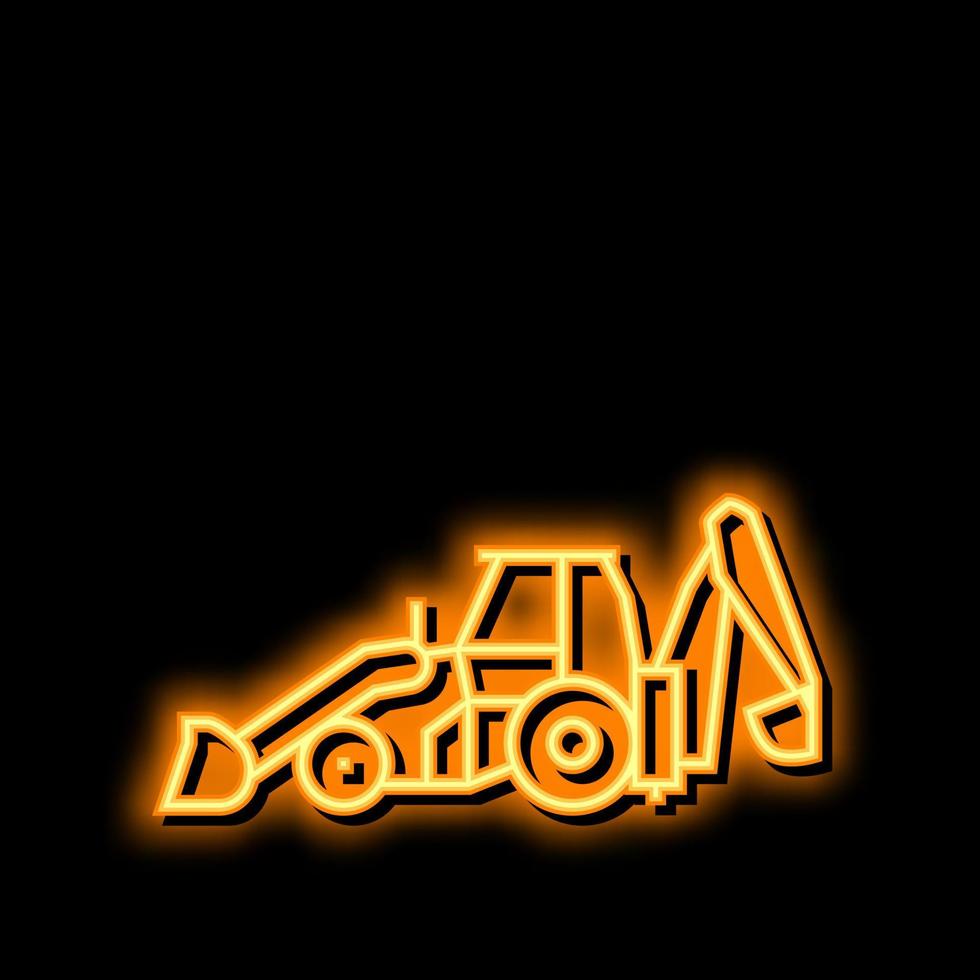 backhoe bouw auto voertuig neon gloed icoon illustratie vector