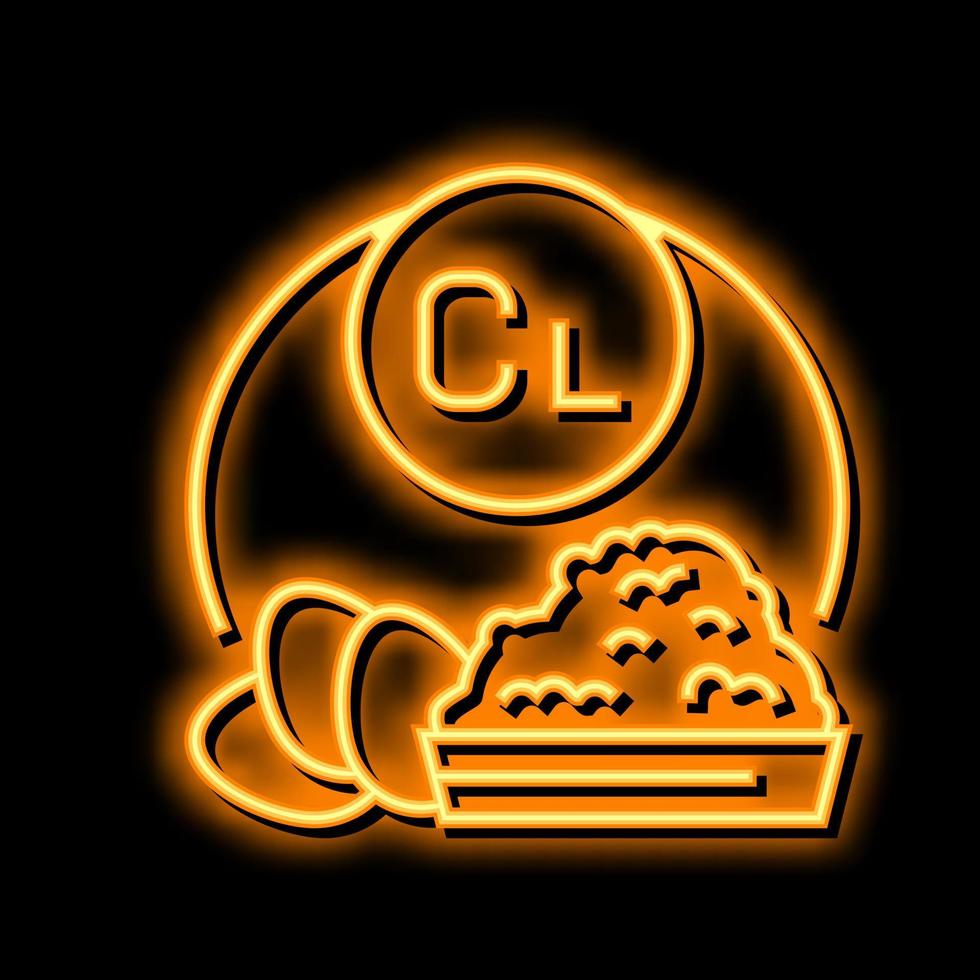 cl vitamine neon gloed icoon illustratie vector