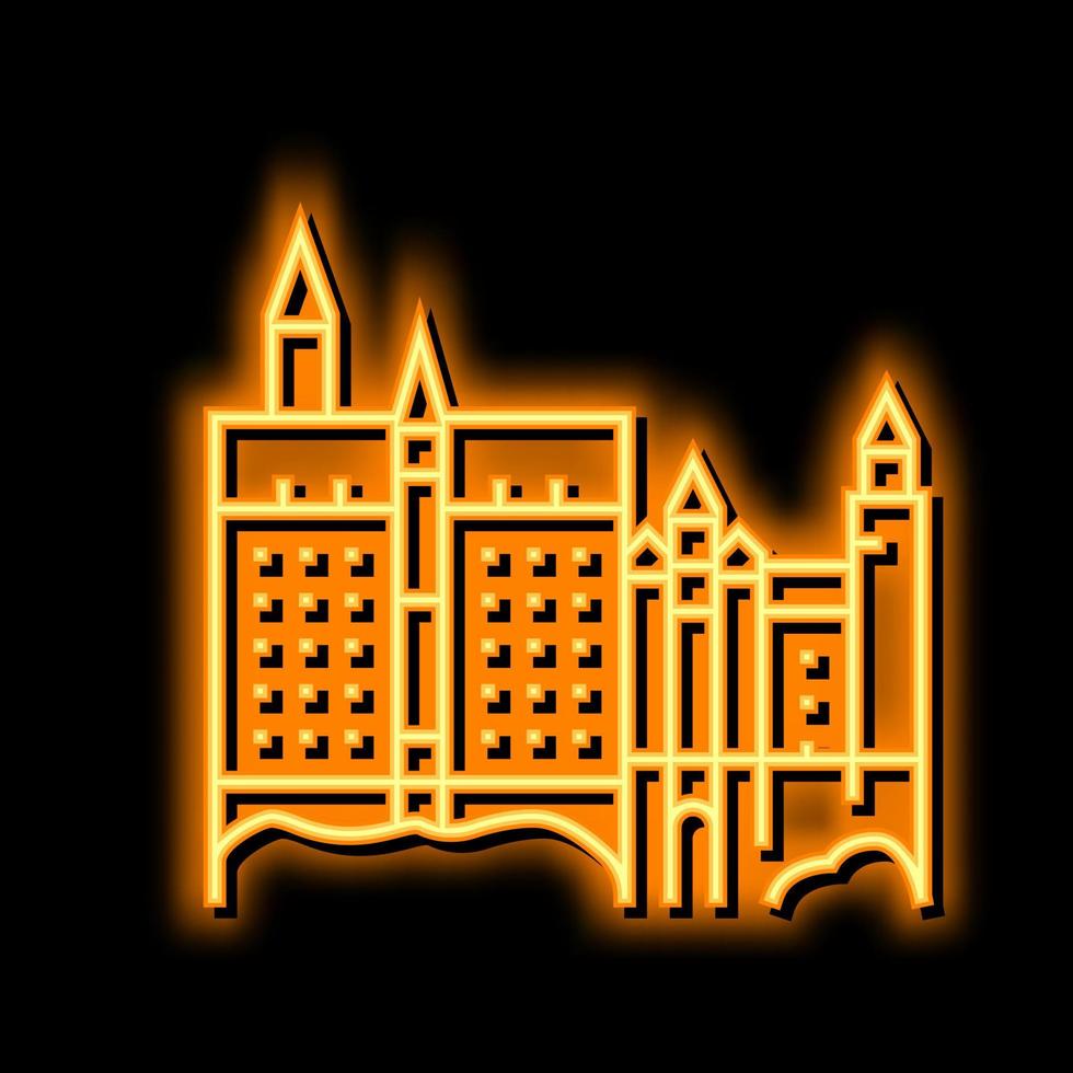 neuschwanstein kasteel neon gloed icoon illustratie vector