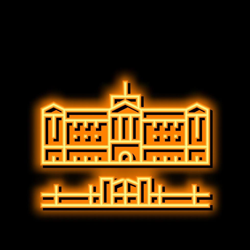 Buckingham paleis neon gloed icoon illustratie vector