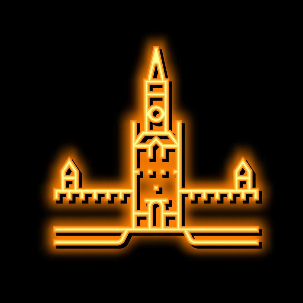 Moskou het kremlin neon gloed icoon illustratie vector