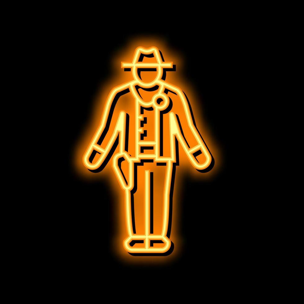 sheriff western neon gloed icoon illustratie vector