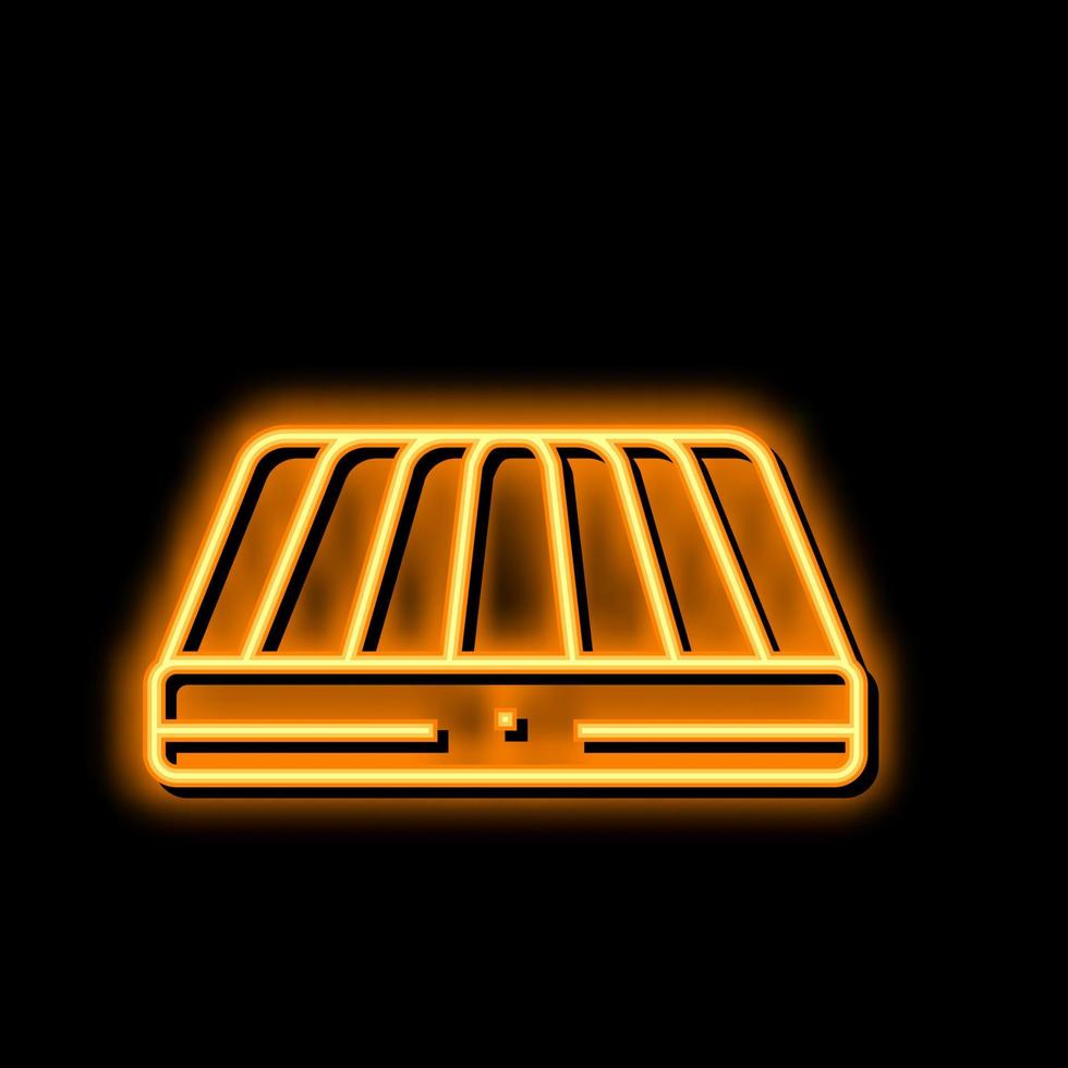opblaasbaar matras neon gloed icoon illustratie vector