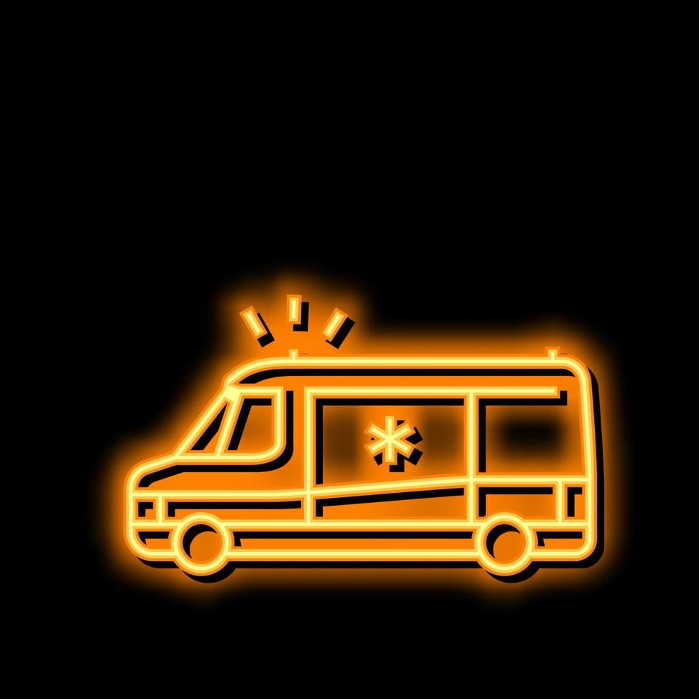 ambulance eerste steun neon gloed icoon illustratie vector