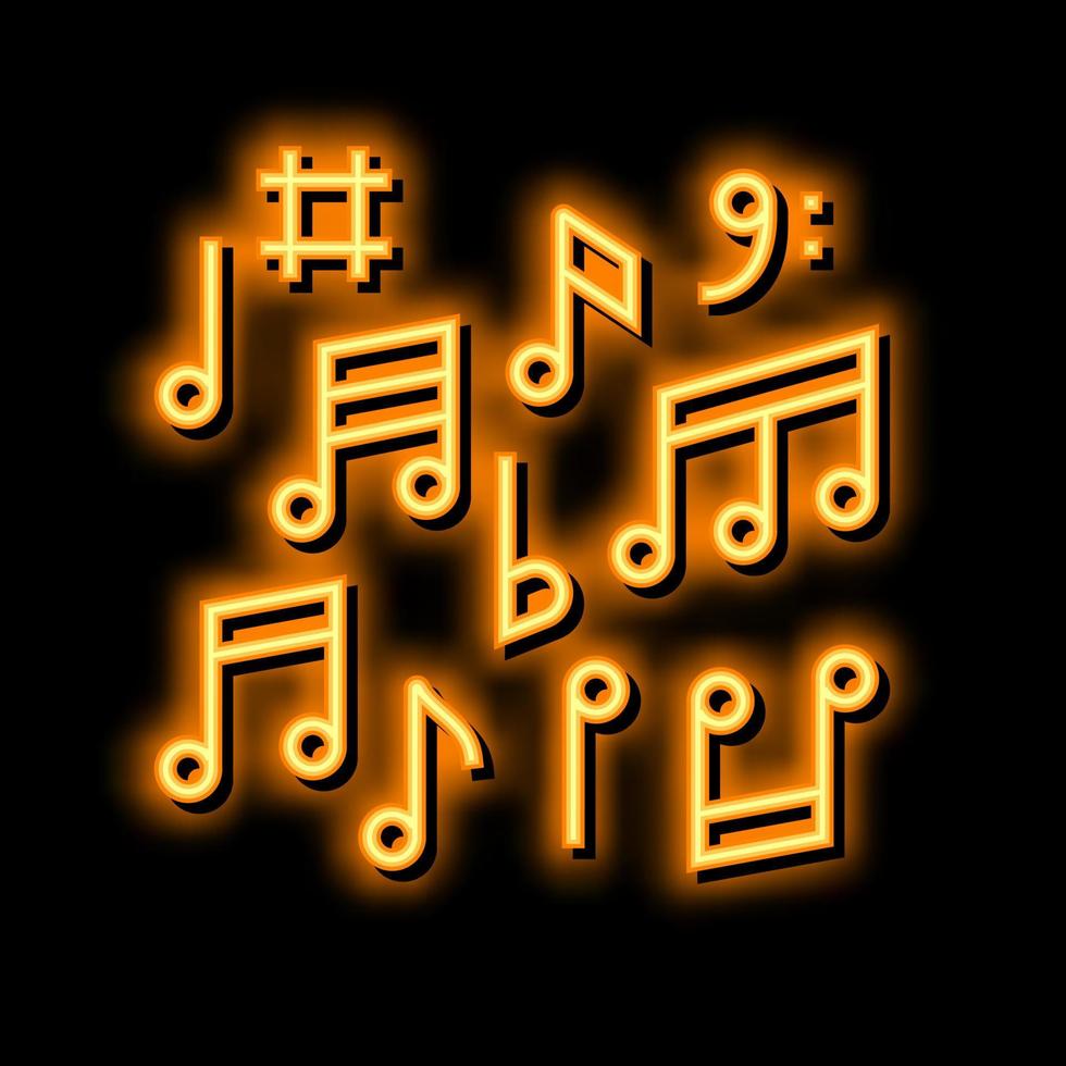 Notitie muziek- neon gloed icoon illustratie vector