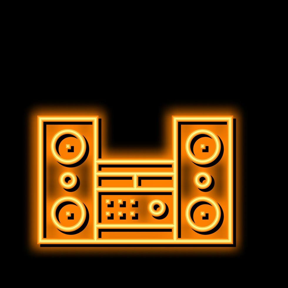 stereo akoestisch apparaat neon gloed icoon illustratie vector