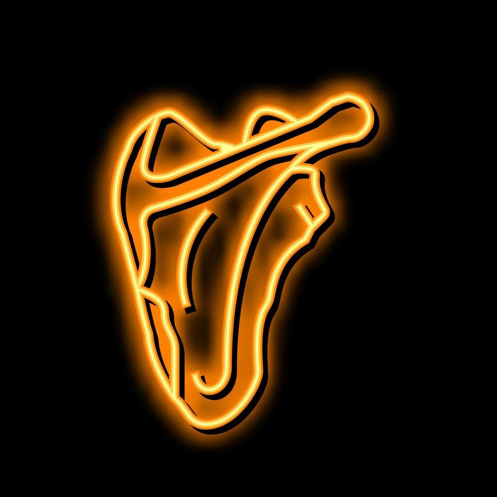 schouderblad bot neon gloed icoon illustratie vector