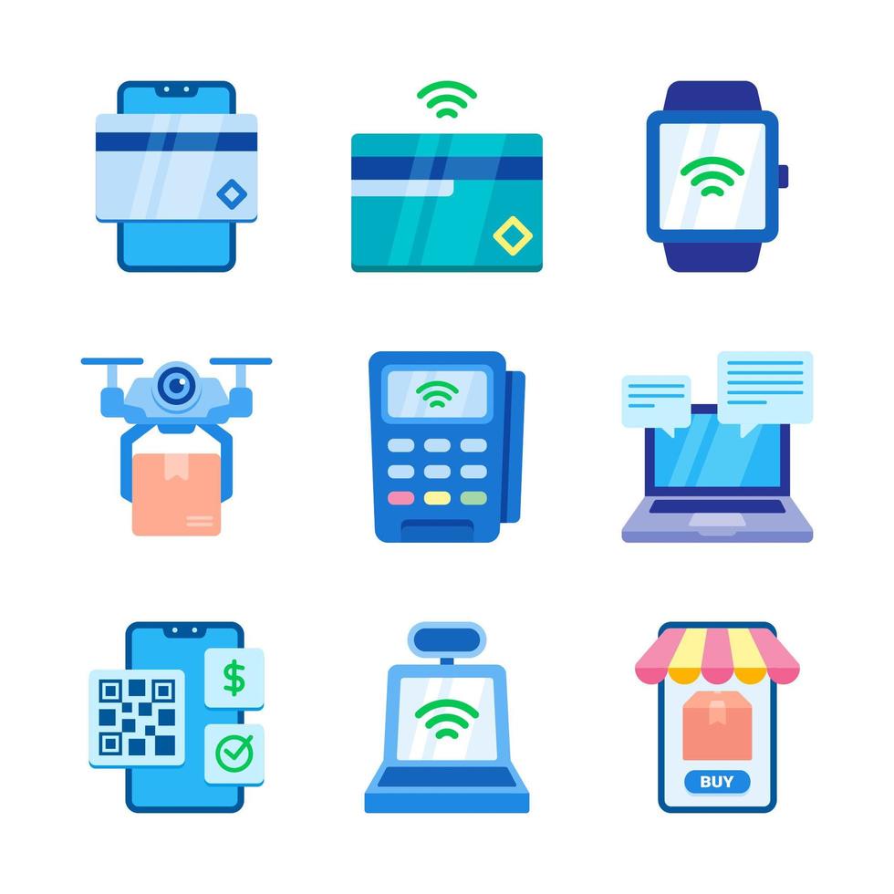 onacte technologie icon set vector