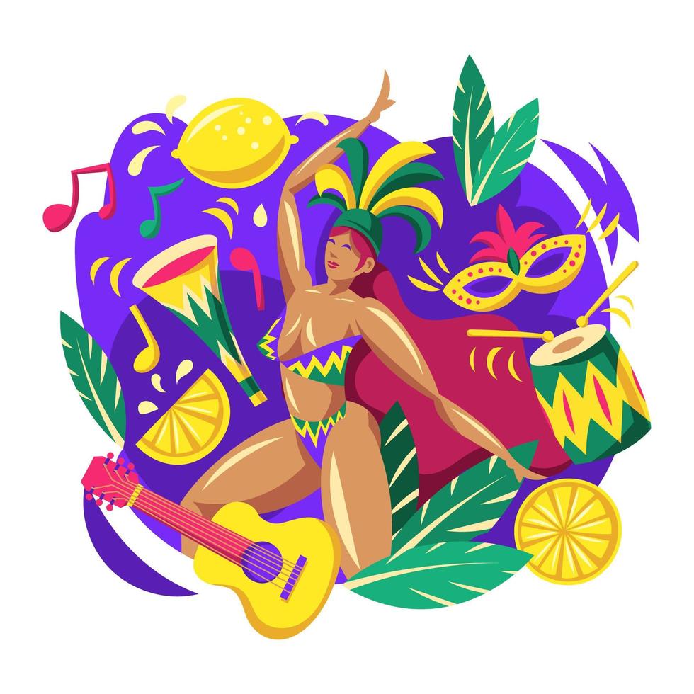 Rio carnaval parade concept vector