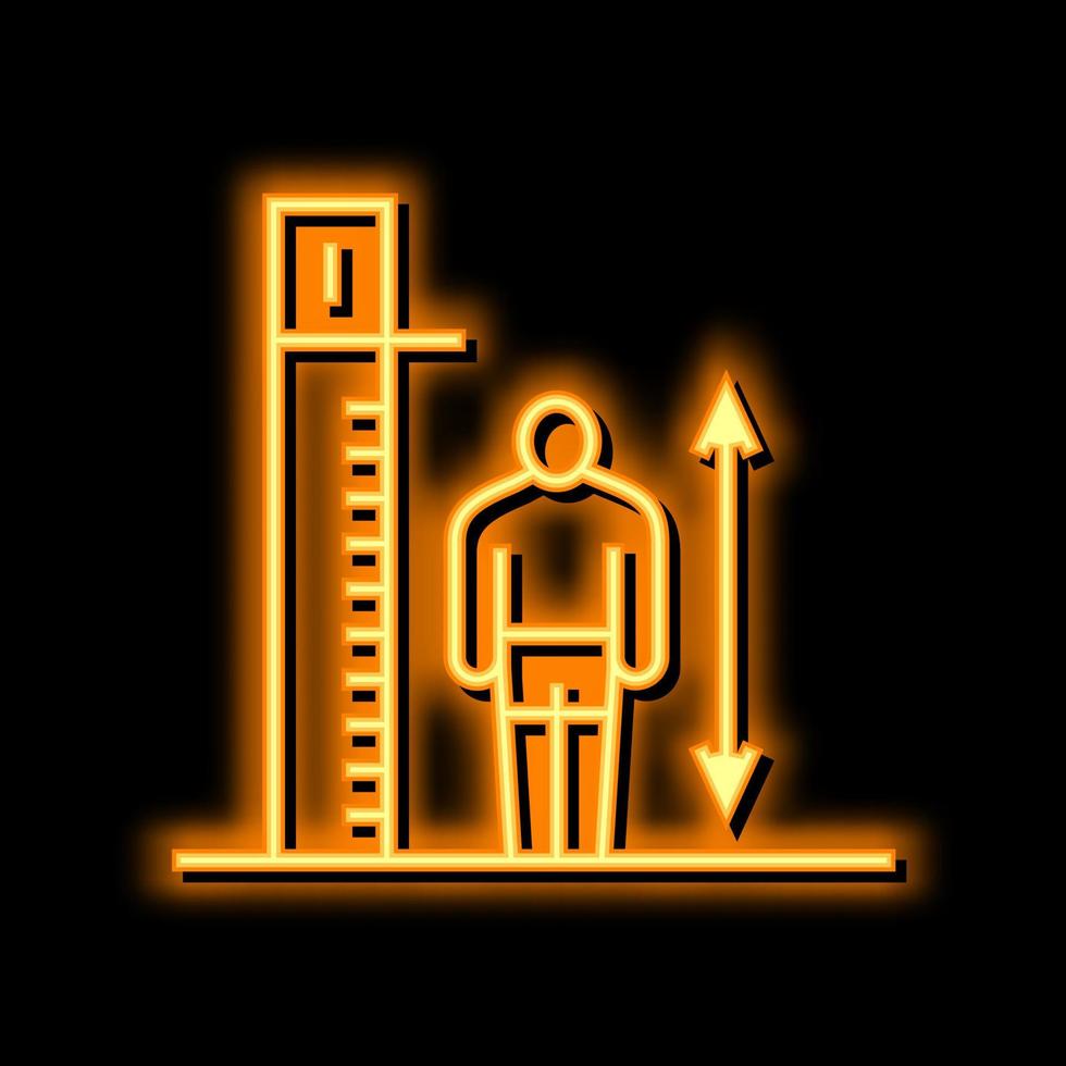 hoogte begrenzing kind neon gloed icoon illustratie vector