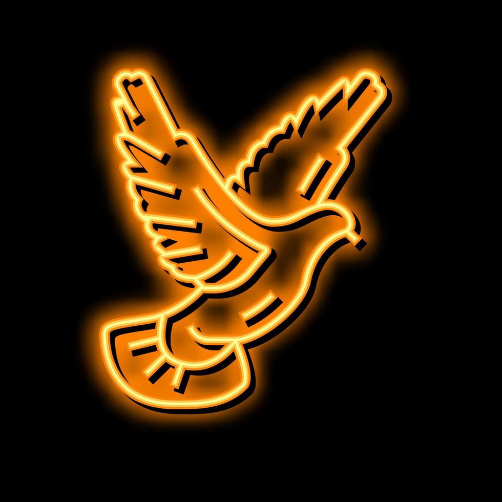 vliegend duif neon gloed icoon illustratie vector