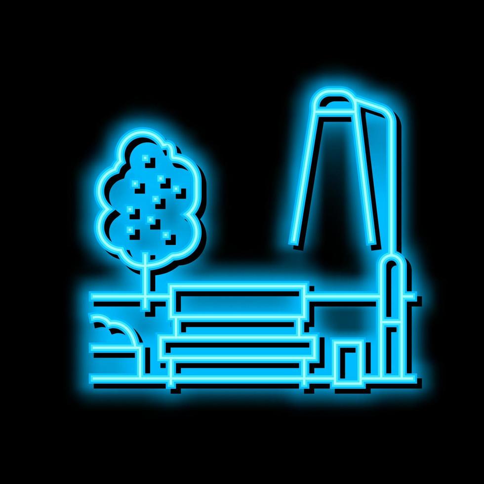 bank park neon gloed icoon illustratie vector