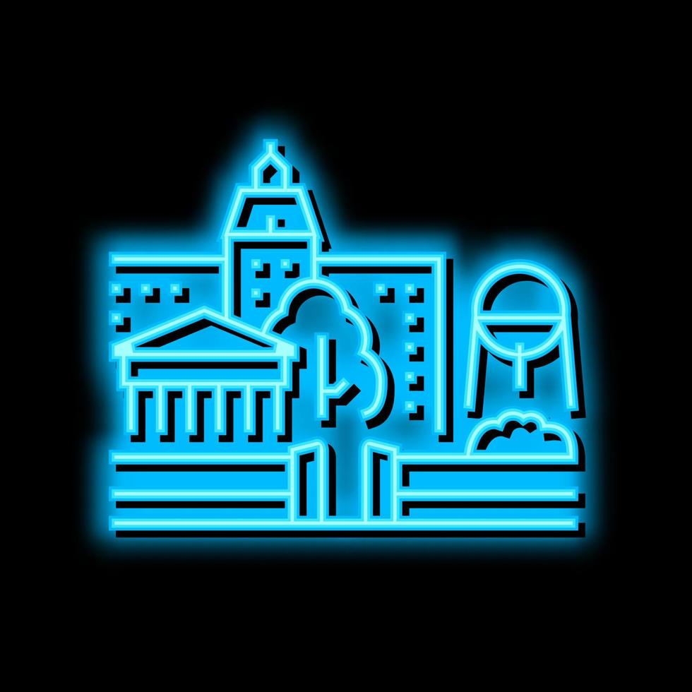 museum galerij kunst voorwerp bouw neon gloed icoon illustratie vector