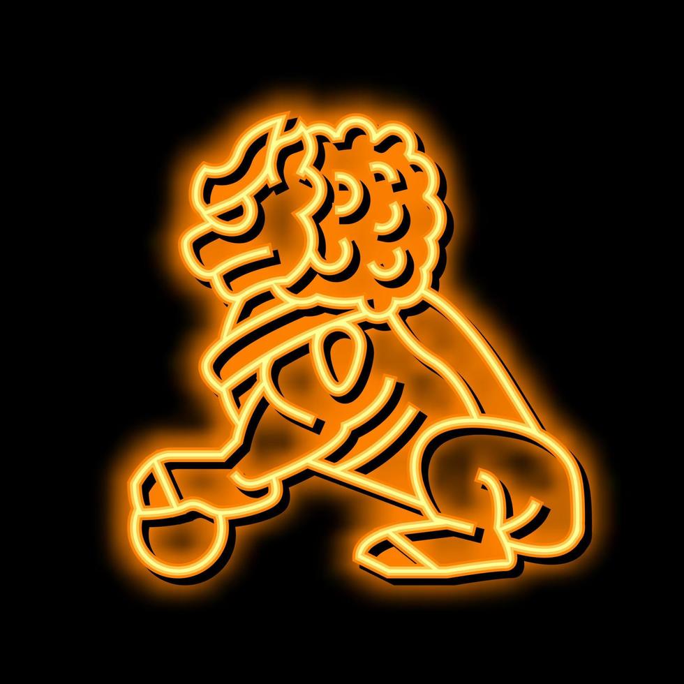 leeuw Chinese horoscoop dier neon gloed icoon illustratie vector
