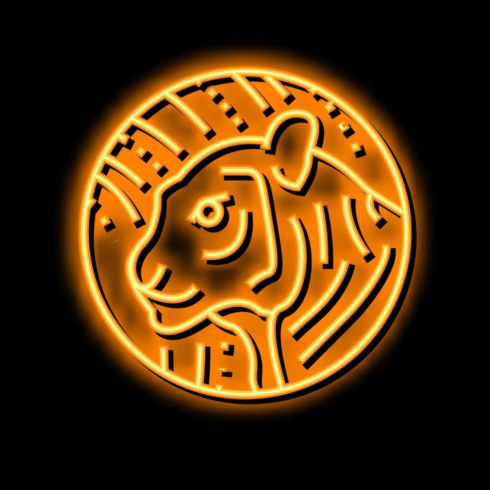 tijger Chinese horoscoop dier neon gloed icoon illustratie vector