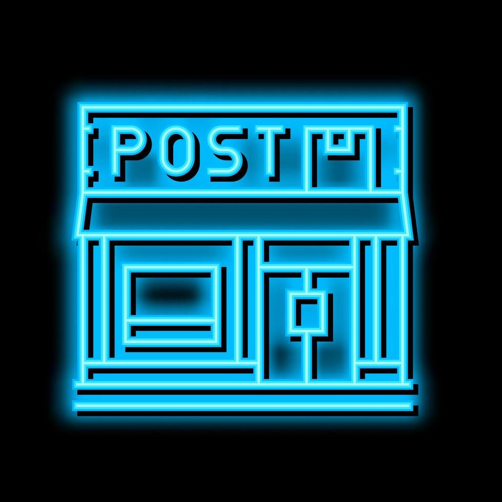 post kantoor neon gloed icoon illustratie vector