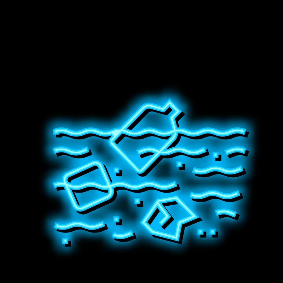 verontreiniging plastic neon gloed icoon illustratie vector