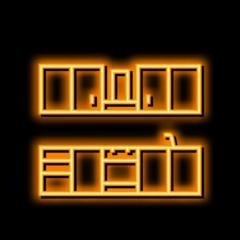 keuken meubilair neon gloed icoon illustratie vector