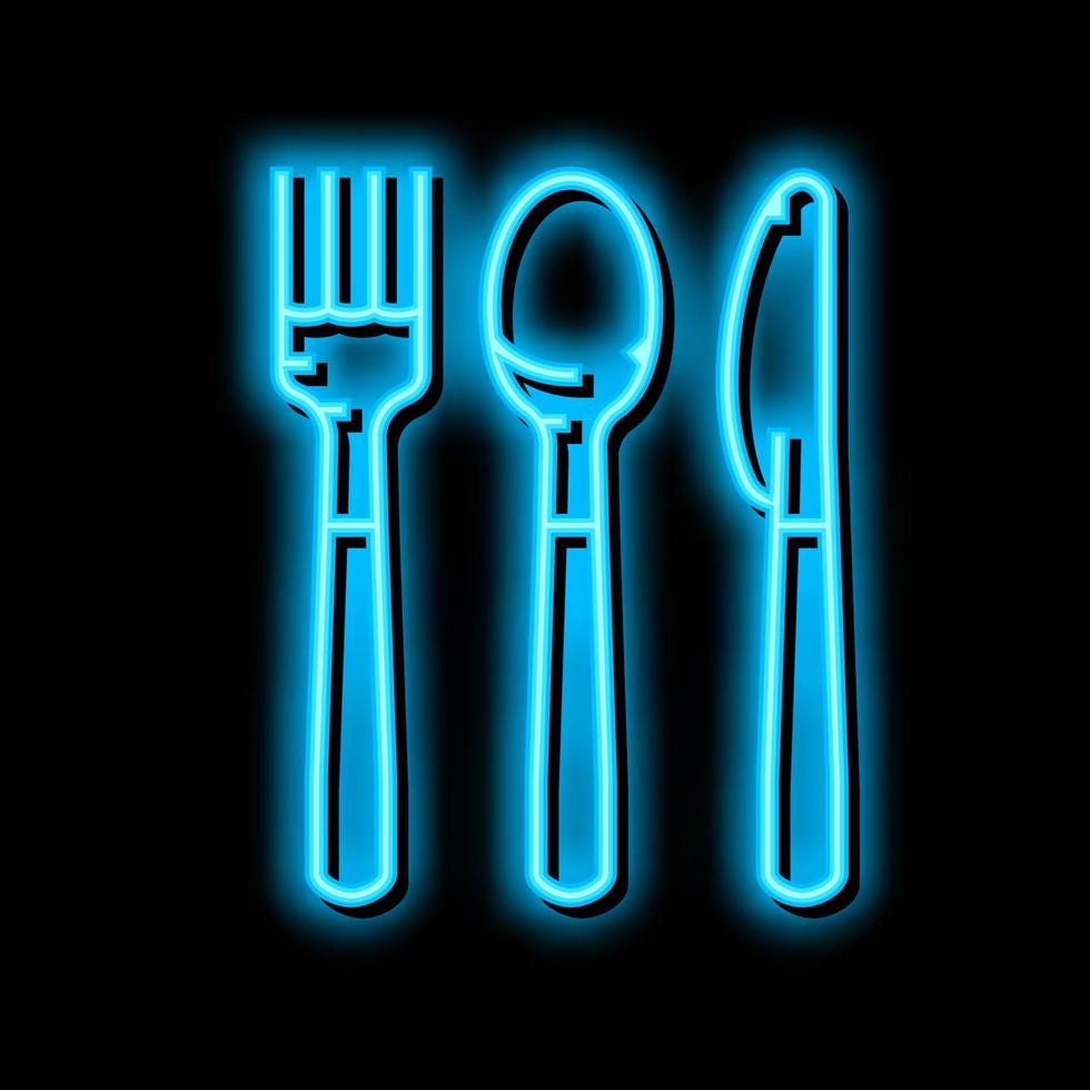 bestek plastic neon gloed icoon illustratie vector