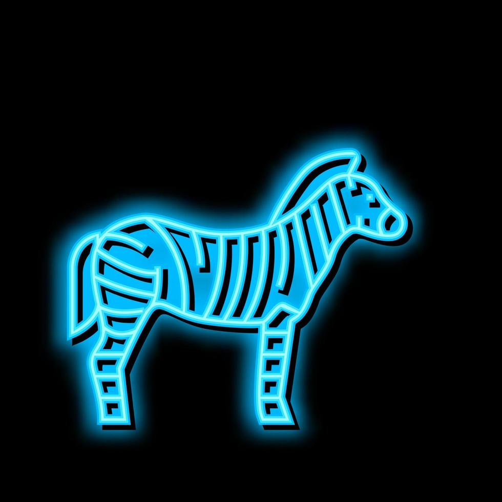 zebra dier in dierentuin neon gloed icoon illustratie vector