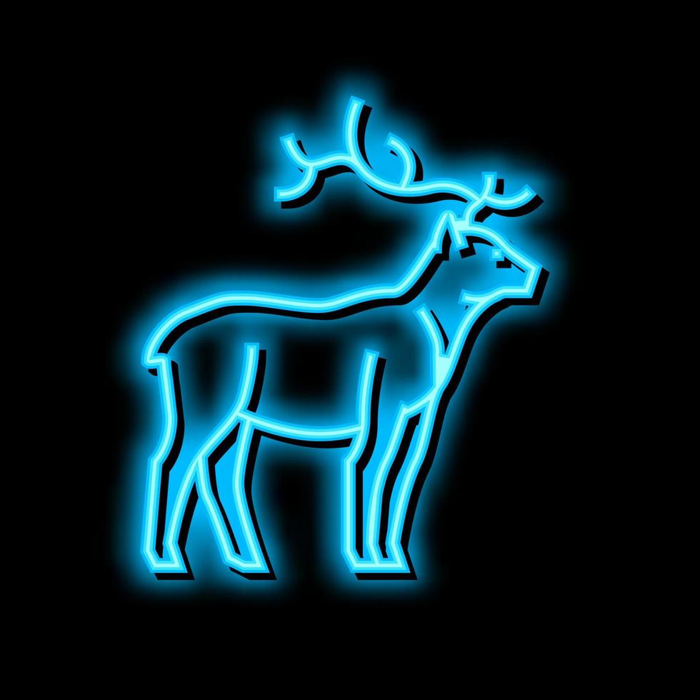 hert dier in dierentuin neon gloed icoon illustratie vector