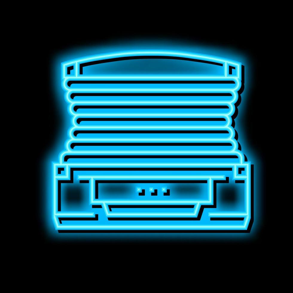 horizontaal cabine Open solarium elektronisch uitrusting neon gloed icoon illustratie vector