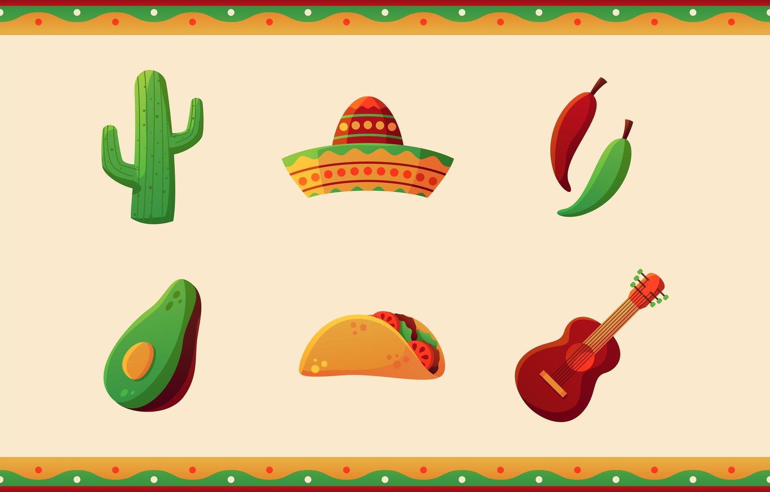 cinco de mayo icon pack vector