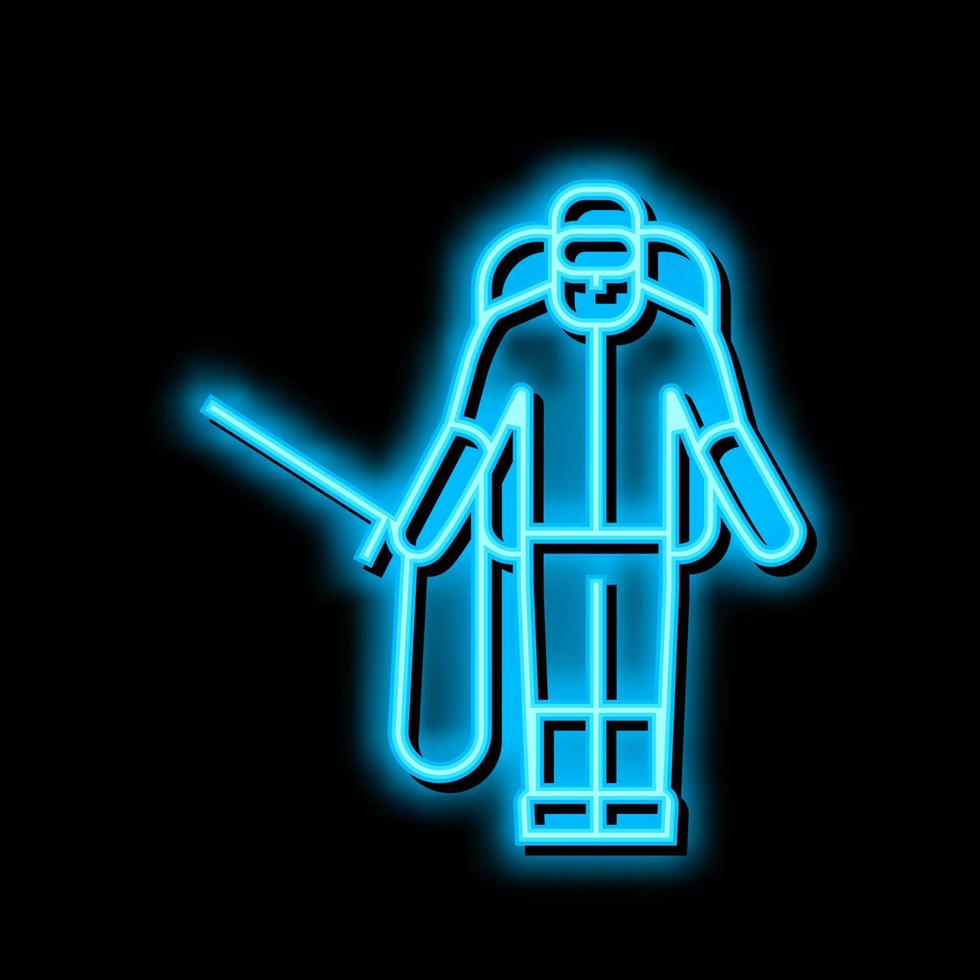sproeier Mens neon gloed icoon illustratie vector