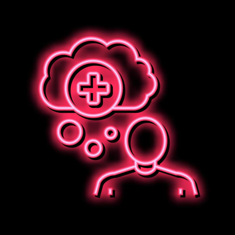 manie psychologisch problemen neon gloed icoon illustratie vector