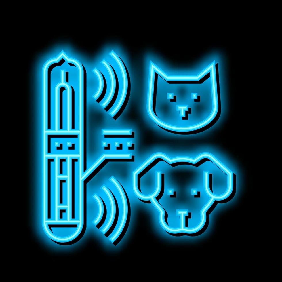 chippen huiselijk dier neon gloed icoon illustratie vector