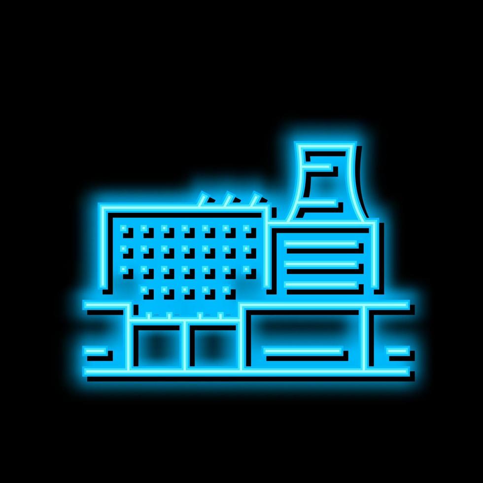 fabriek fabriek industrie gebouw neon gloed icoon illustratie vector