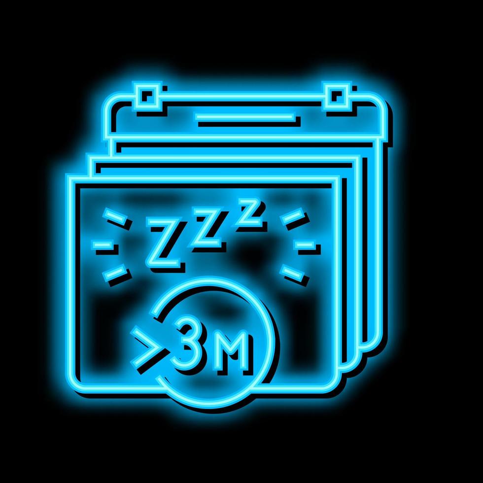 chronisch slapeloosheid neon gloed icoon illustratie vector