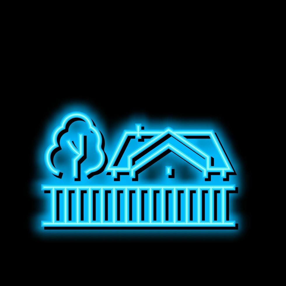 privaat huis voorstad neon gloed icoon illustratie vector