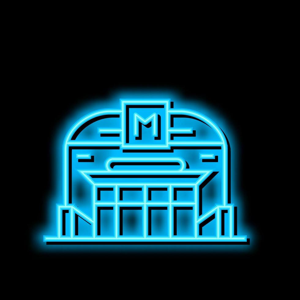 metro station neon gloed icoon illustratie vector