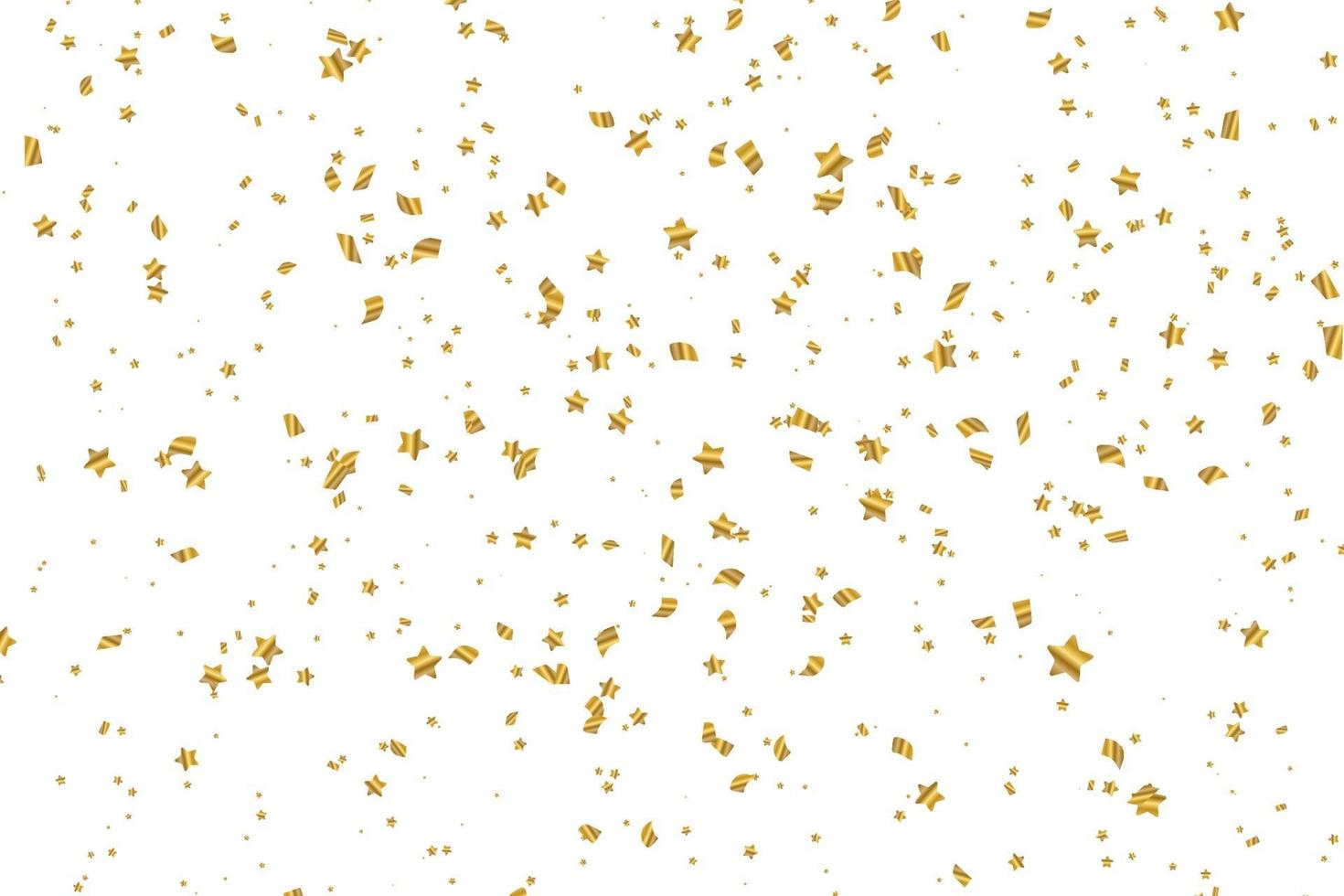 vallende gouden ster. wolk van sterren geïsoleerde achtergrond. vector illustratie