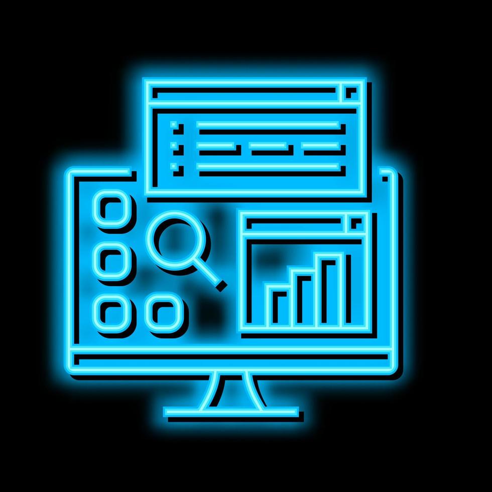 bureaublad toepassingen neon gloed icoon illustratie vector