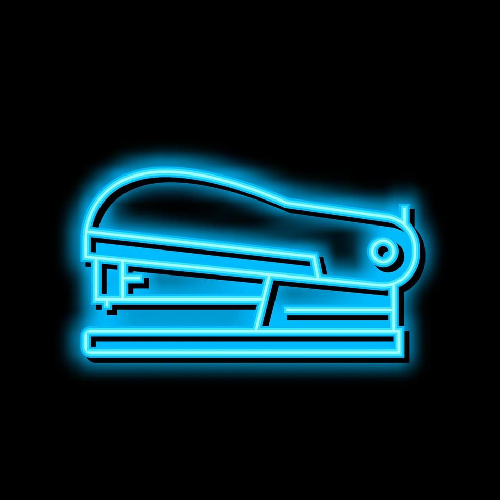 nietmachine schrijfbehoeften gereedschap neon gloed icoon illustratie vector