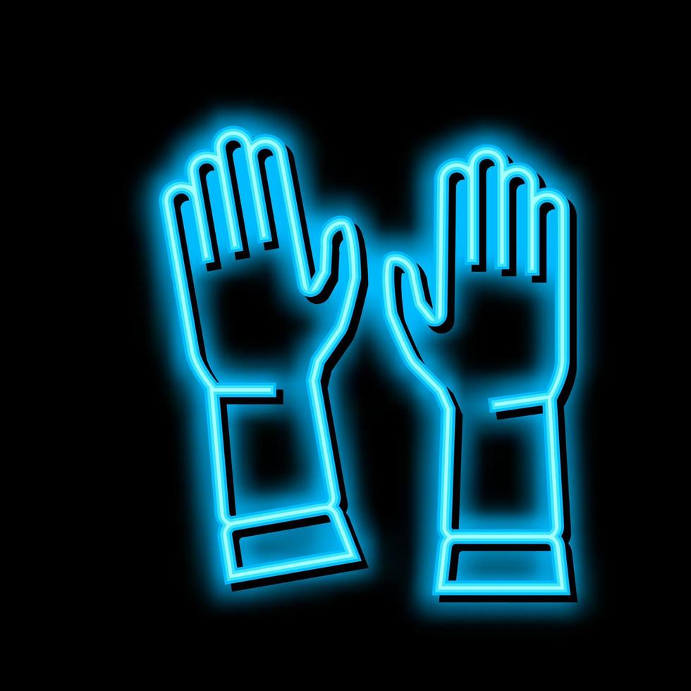 handschoen voor het wassen neon gloed icoon illustratie vector