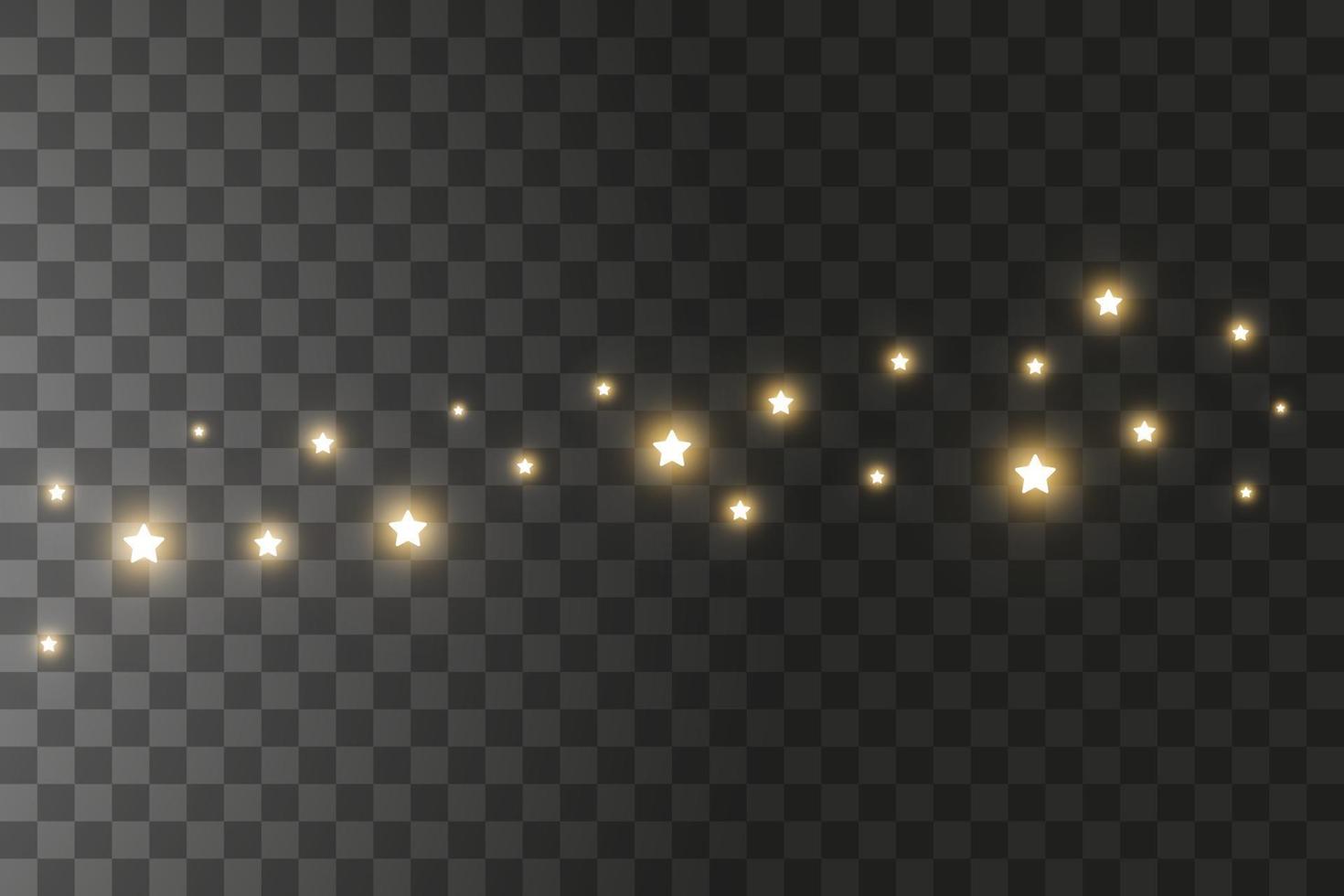 de stofvonken en gouden sterren schijnen met speciaal licht. vector schittert op een achtergrond. kerst lichteffect. sprankelende magische stofdeeltjes.